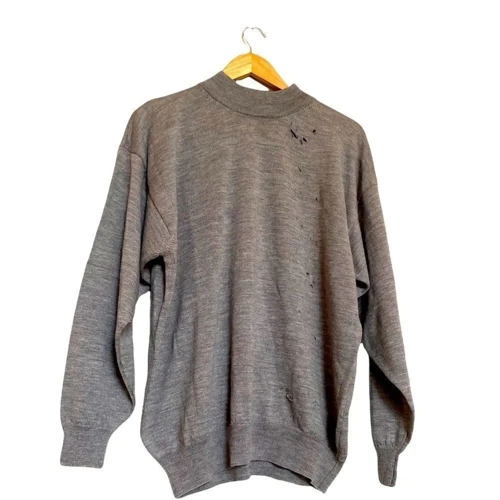NWT Raffi Linea Uomo Italy Extra Fine Merino Sweater Distressed Large